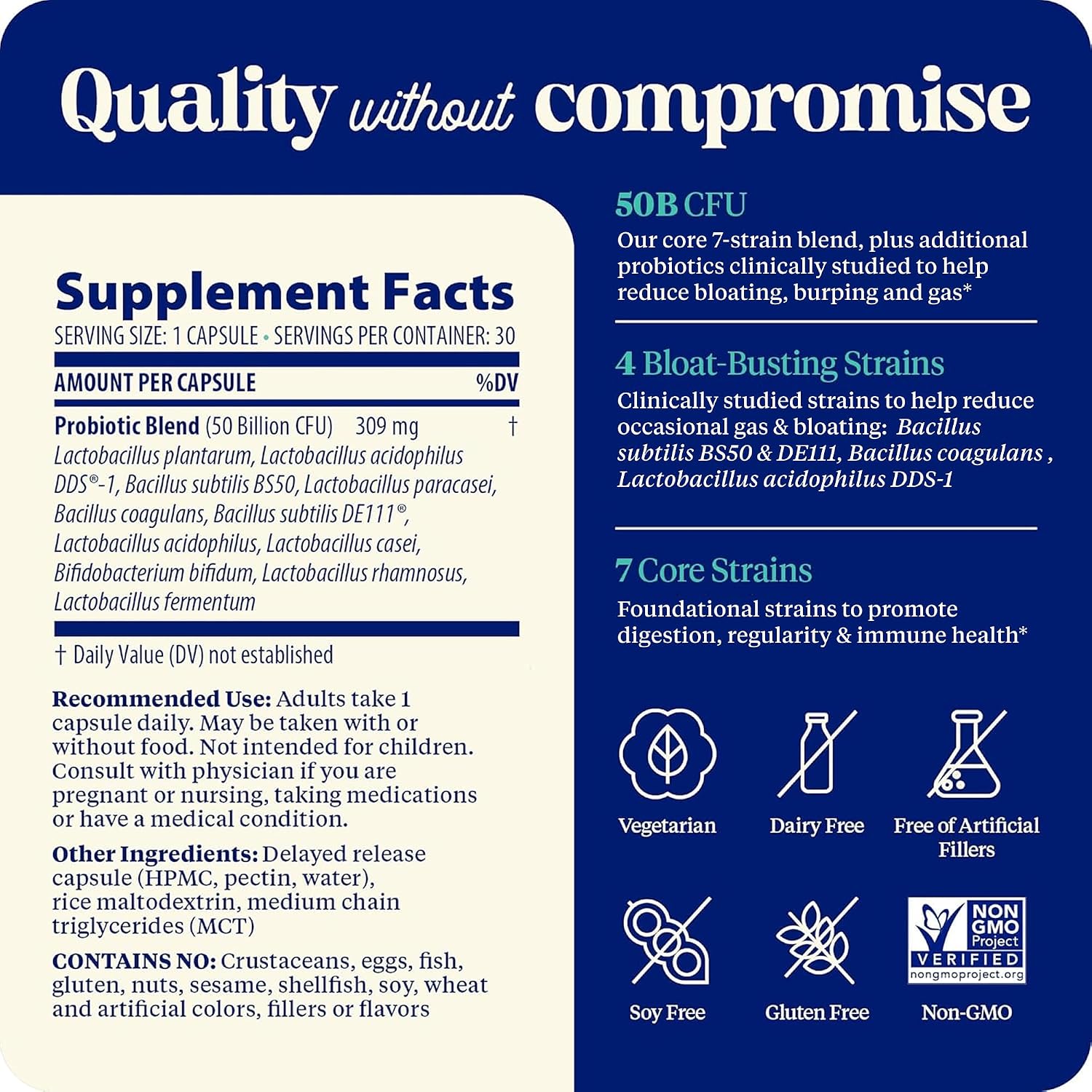 Enzymedica SubCulture Probiotic for Bloat & Digestive Health - Probiotic Supplement Capsules for Women & Men, 50 Billion CFU, Gut Health Support for Adults, Helps Occasional Gas & Bloating - 30 Caps Gsupps Australia