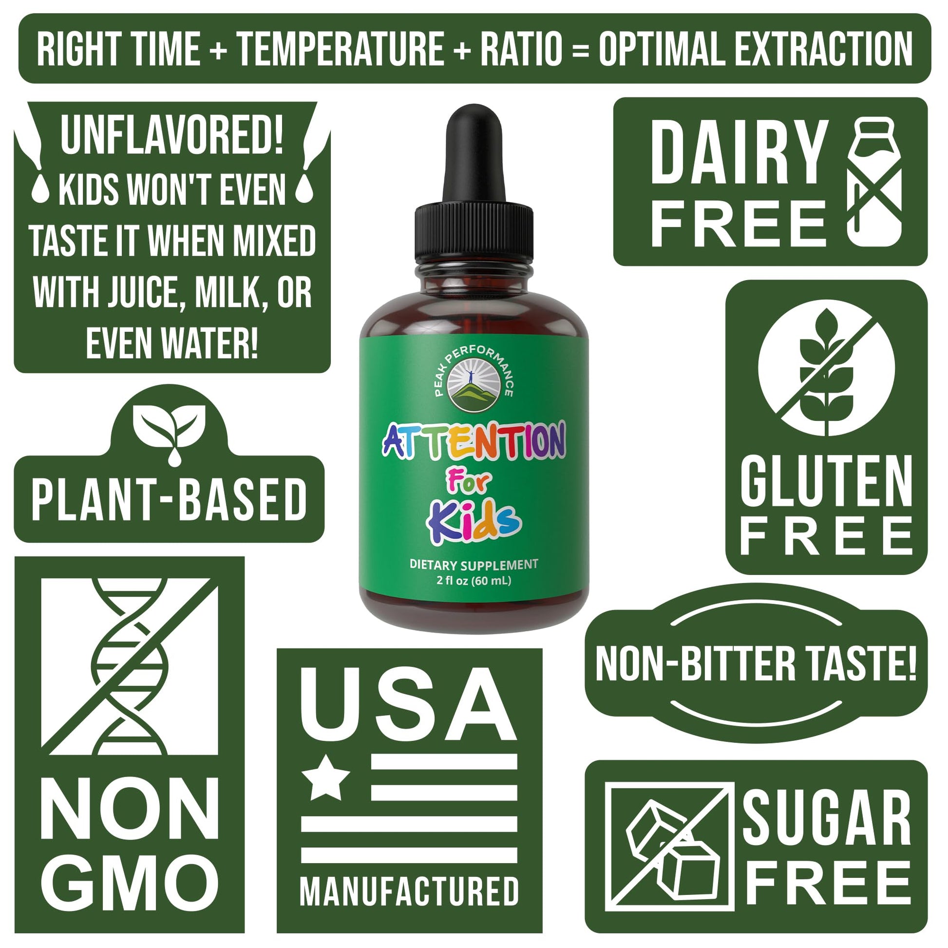 Kids Focus Drops. Attention Deficit Liquid Supplement for Concentration, Attention, Brain, Memory. No Bitter Taste. Natural Non-Habit Forming Sugar Free 7-in-1 Vegan Nootropic for Children, Teenagers Peak Performance buy australia supplements
