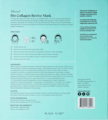 Ebanel Bio Collagen Face Mask, Hydrating Overnight Korean Face Sheet Masks Ebanel