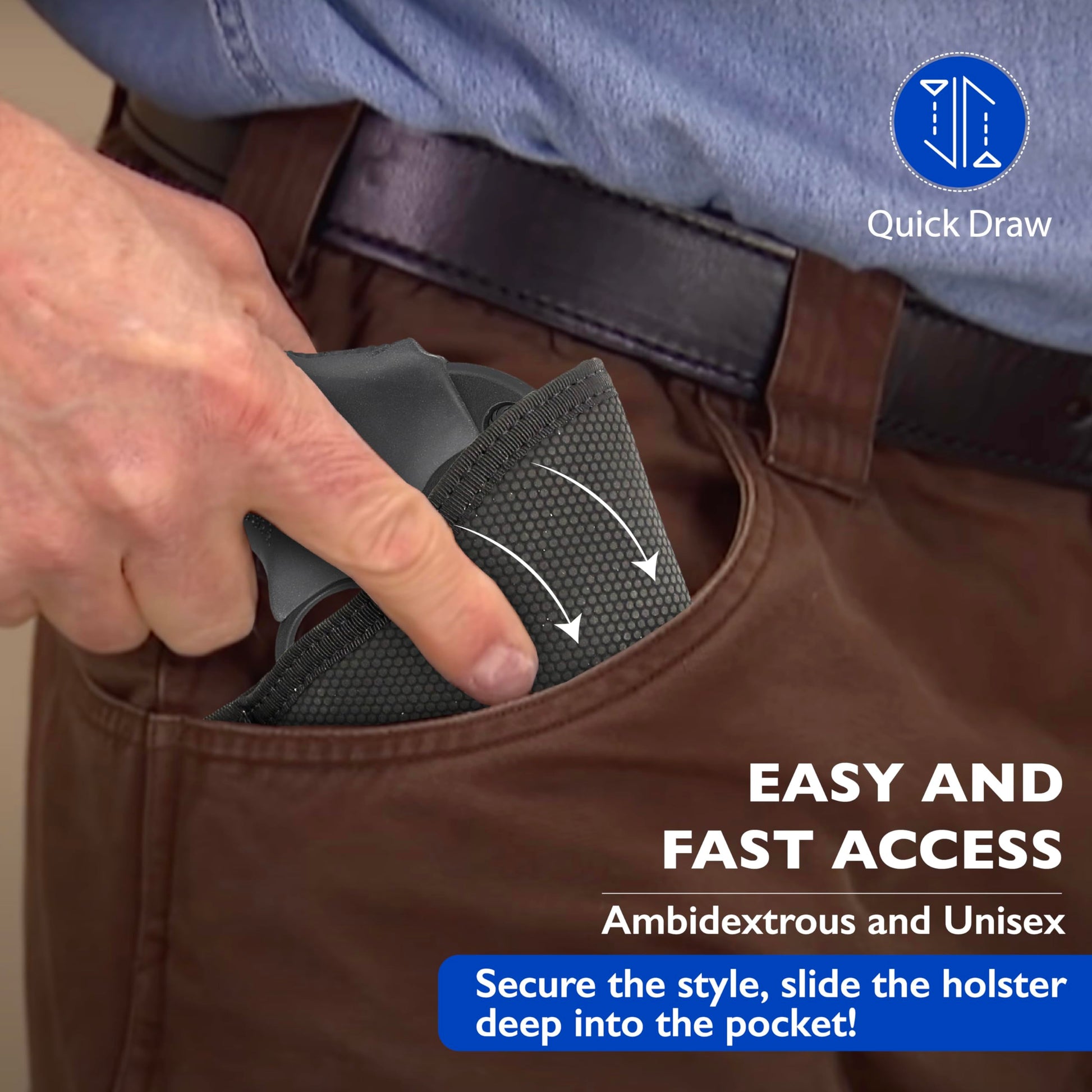 DeSantis Nemesis - Gun Pocket Holsters for Concealed Carry, Concealed Pocket Holster for Pistols, Revolvers, Soft, Designed for Comfort & Discreet Carry, Ambidextrous Gsupps Australia