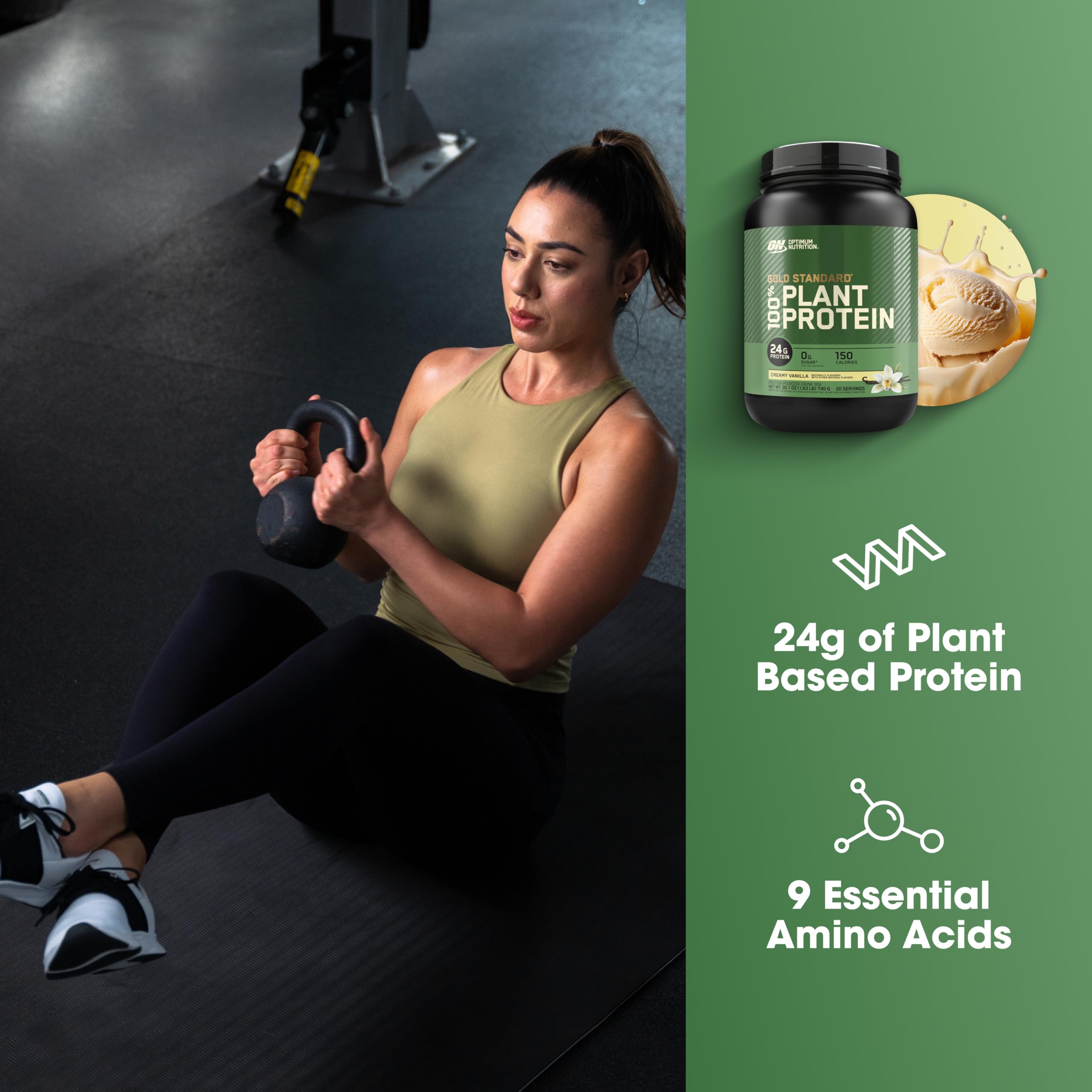 Optimum Nutrition Gold Standard 100% Plant Based Protein Powder, Gluten Free, Vegan Protein for Muscle Support and Recovery with Amino Acids - Creamy Vanilla, 20 Servings (Packaging May Vary) Optimum Nutrition buy australia supplements