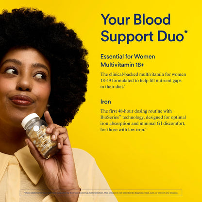 Ritual Blood Support Duo New 48-Hour Iron BioSeries™ and Essential Multivitamin for Women 18+ to Support Foundational Health*, 30 Days Supply