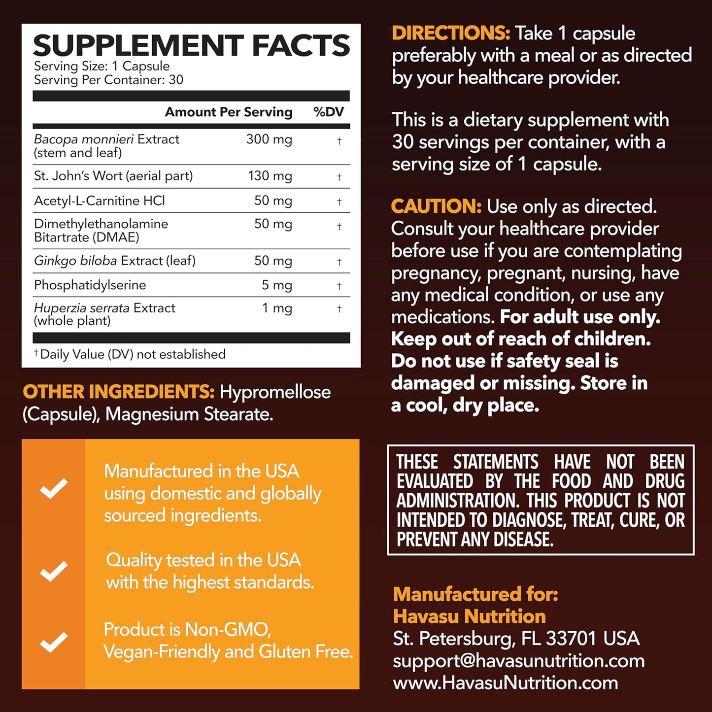 NeuroIGNITE Nootropic Brain Supplement for Memory and Focus, 30 Count | Vegan, Non-GMO Nootropic with Bacopa, Ginkgo Biloba, St. John's Wort for Cognitive Health and Mental Clarity, 30 Servings Gsupps Australia