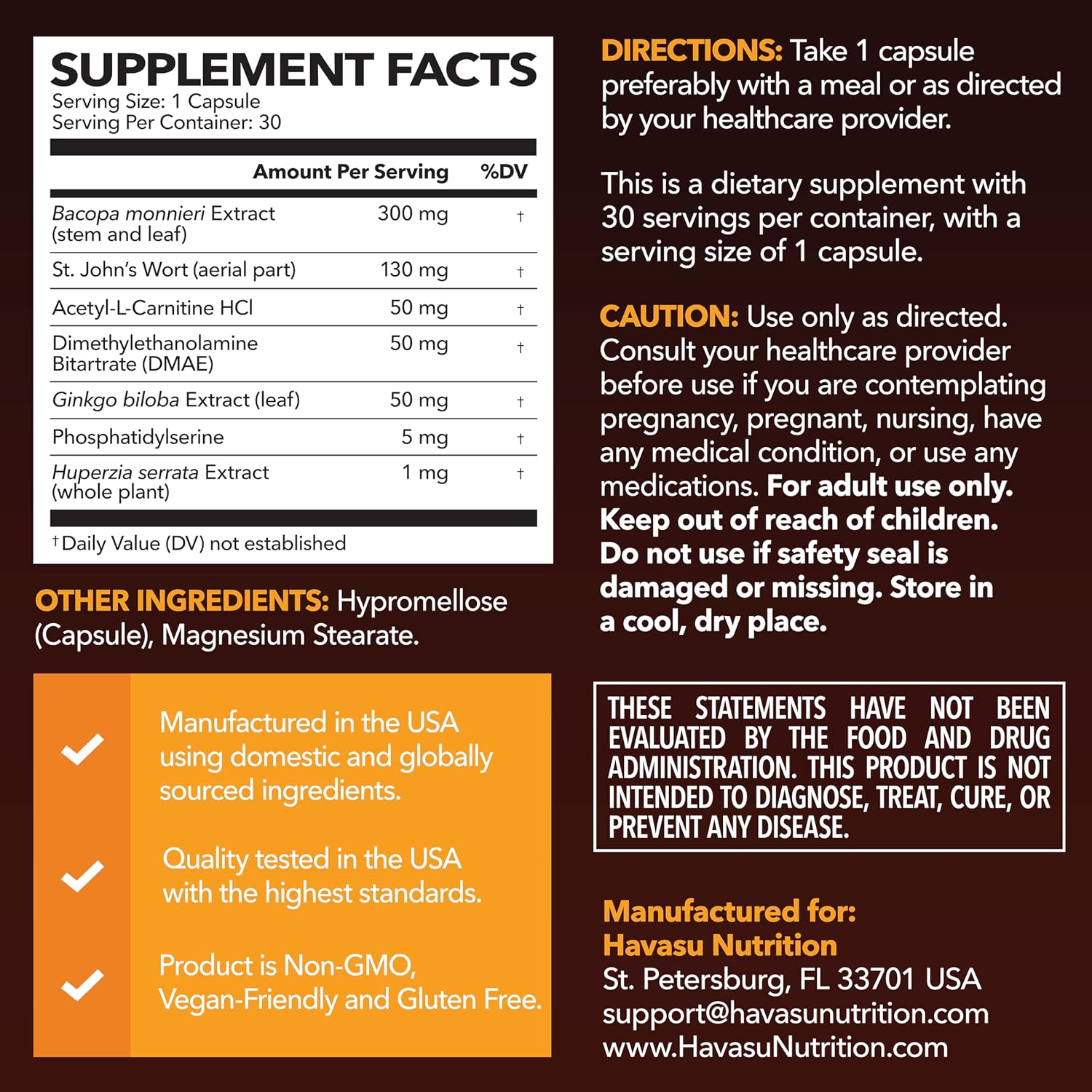 NeuroIGNITE Nootropic Brain Supplement for Memory and Focus, 30 Count | Vegan, Non-GMO Nootropic with Bacopa, Ginkgo Biloba, St. John's Wort for Cognitive Health and Mental Clarity, 30 Servings Gsupps Australia