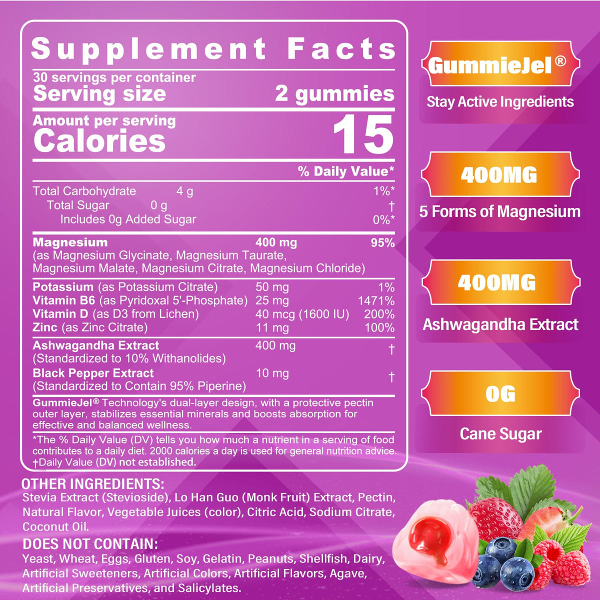 Magnesium Gummies 400mg | 5-in-1 Magnesium Complex for Women & Men: Mag Glycinate, Citrate, Malate, Chloride & Taurate | w/Ashwagandha, D3 & Zinc for Relaxtion, NEVISS