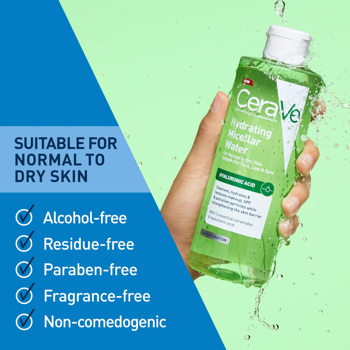 CeraVe Hydrating Micellar Water, Facial Cleanser & Makeup Remover, 13oz CeraVe