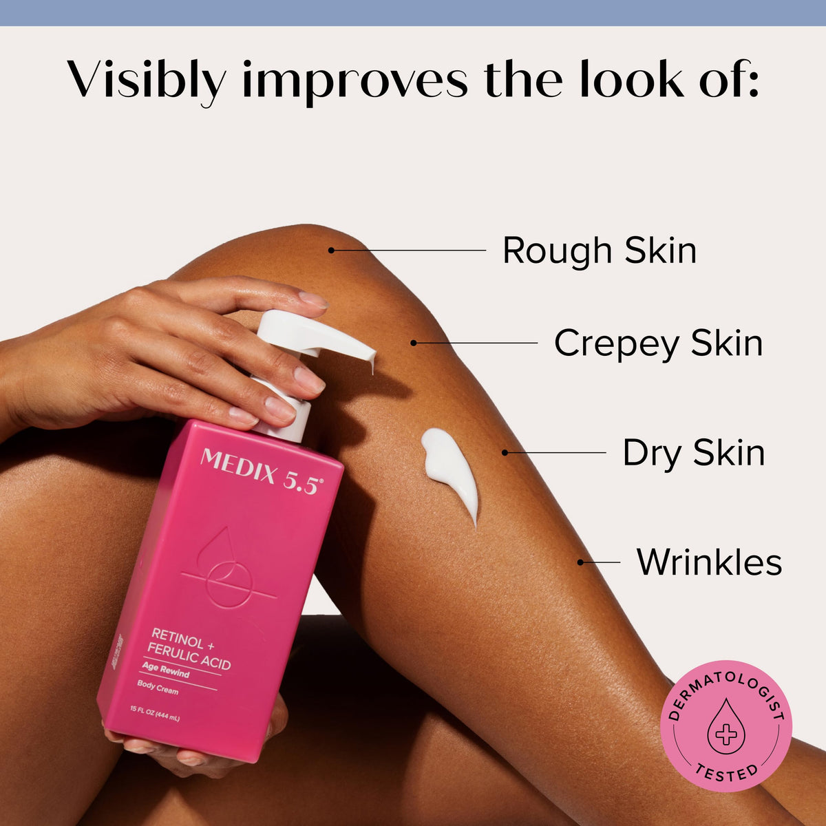 Medix 5.5 Retinol Body Lotion Firming Moisturizer | Crepey Skincare Treatment | Retinol Body Cream | Anti Aging Firming Cream For Women Targets Look Of Crepe Skin, Wrinkles, & Sagging Skin, 15 Fl Oz Medix 5.5