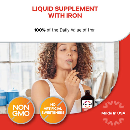 Geritol Liquid Vitamin and Iron Supplement, Energy Support, Contains High Potency B-Vitamins and Iron, Pleasant Tasting, Easy to Swallow Geritol