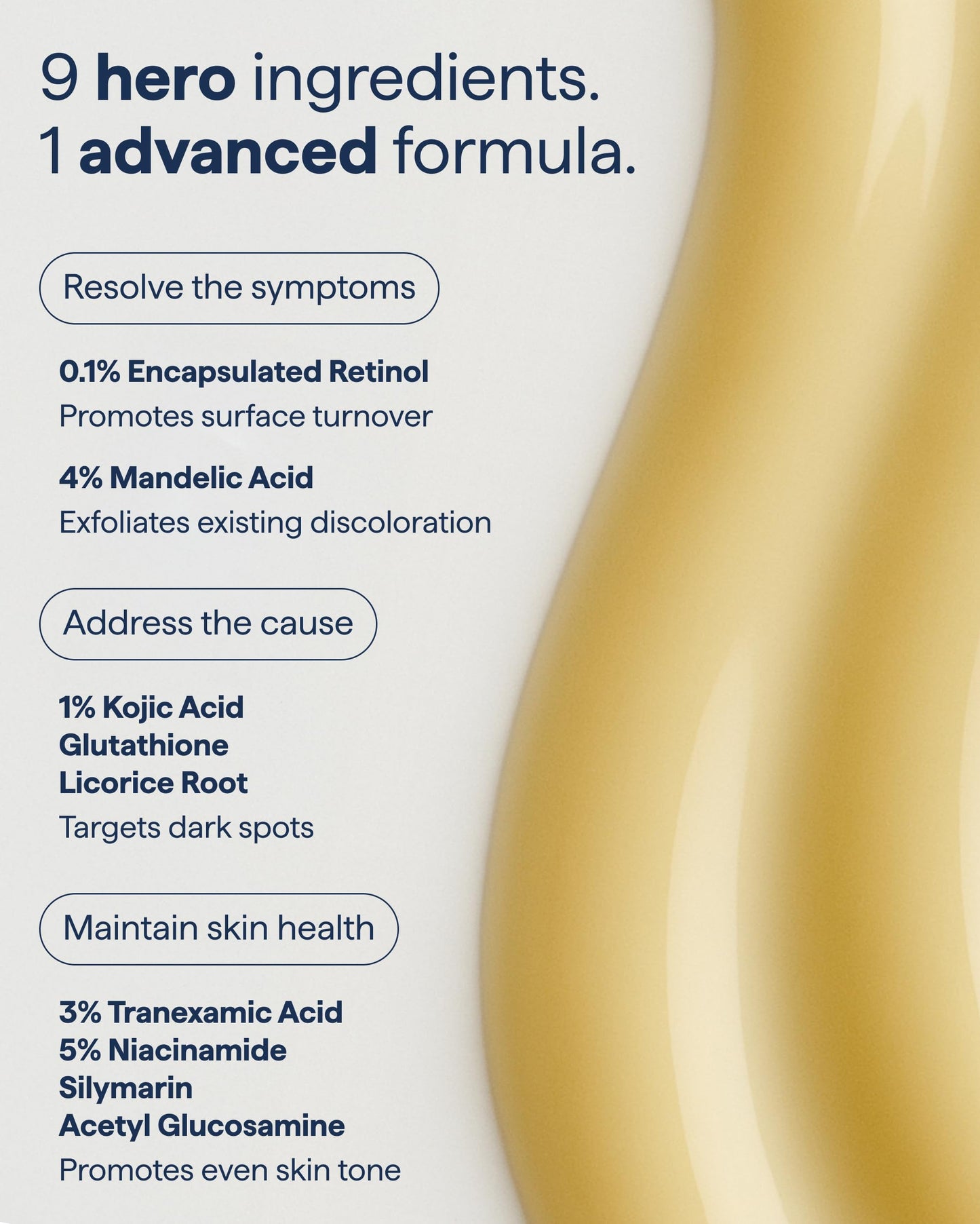 Remedy for Dark Spots | Advanced Night Treatment with Retinol & Kojic Acid | For Discoloration and Uneven Tones | With Glutathione Remedy Science