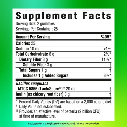 Benefiber Prebiotic  Friendly Fiber Supplement Gummies with Probiotics for Digestive Health, Assorted Fruit Flavors - 50 Count Benefiber