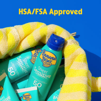 Banana Boat Sheer Sensitive Sunscreen Lotion SPF 50, 6 Fl Oz Banana Boat