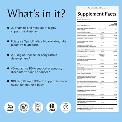 Needed. Multivitamin for Prenatal | Prenatal Multi Essentials Capsule - Pregnancy, Breastfeeding, Postpartum | Expertly-Formulated Needed.