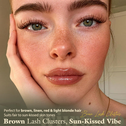 Dark Brown Lash Clusters Wispy Eyelash Clusters Natural Fluffy Lash Cluster wiwoseo