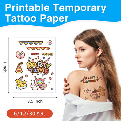Printable Temporary Tattoo Paper for INKJET Printer, Custom Tattoo Sticker Jecqbor
