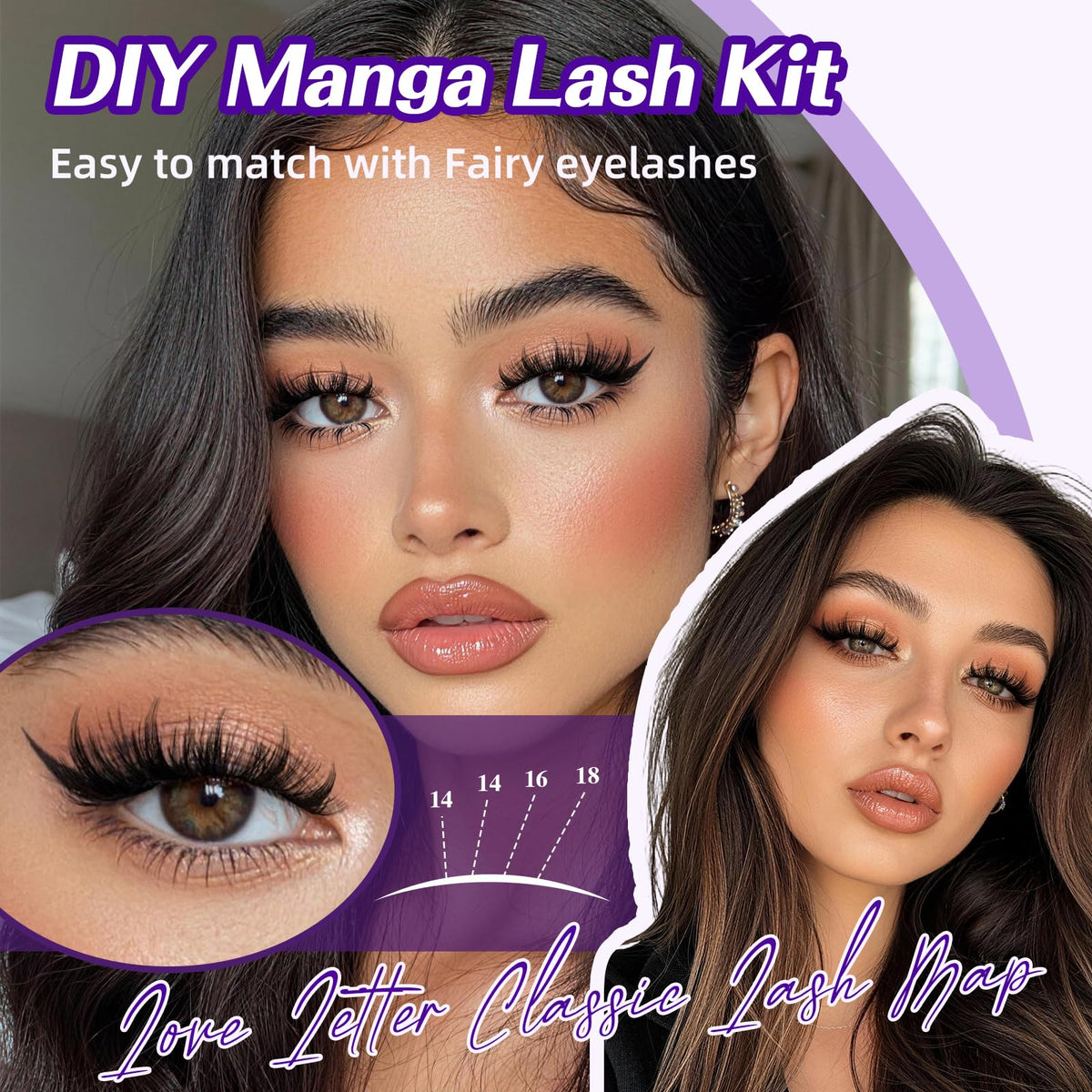 B&Q Manga Lash Clusters Kit DIY 8-18mm Reusable Eyelash Clusters Kit B&Qaugen