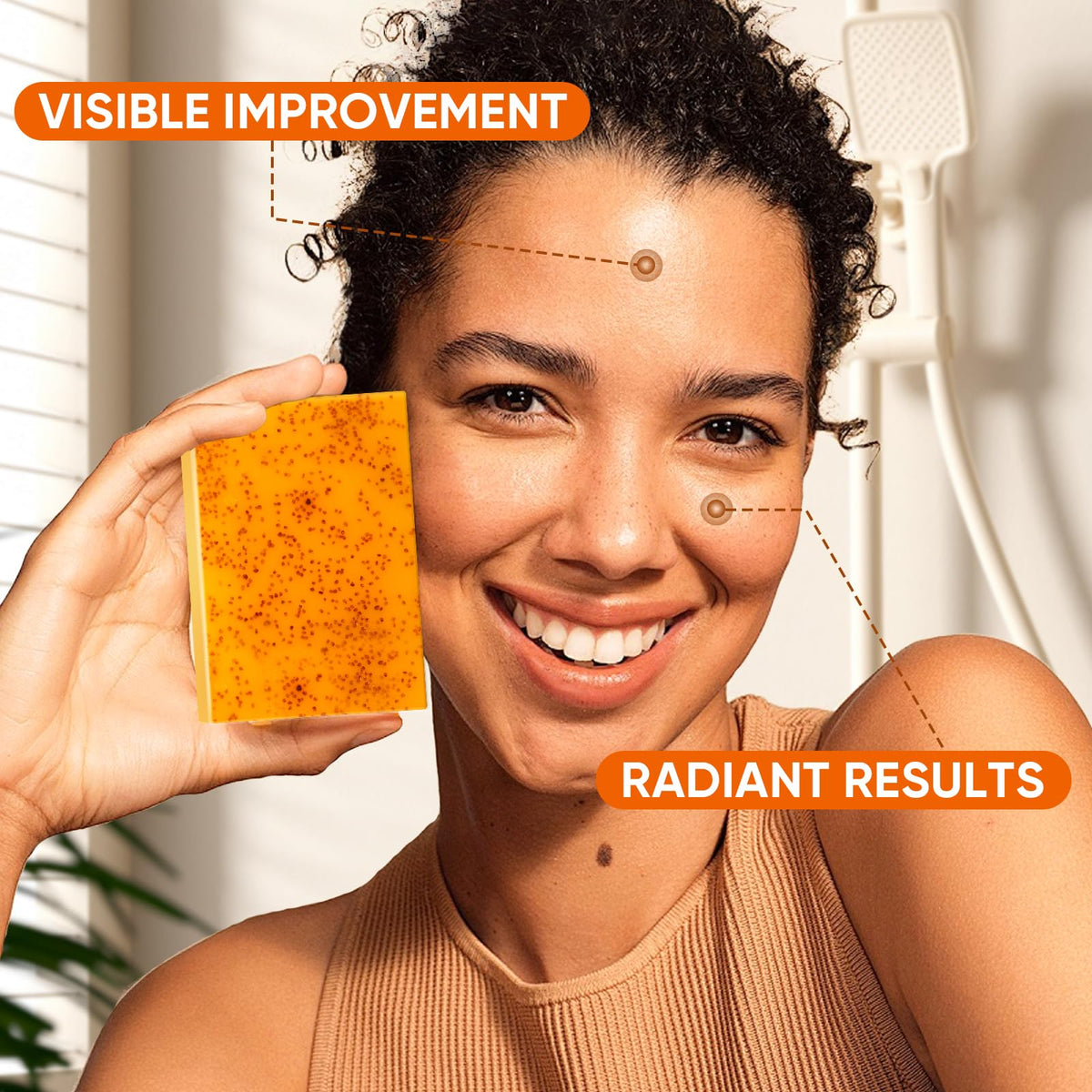 OAKDOLCHE 5 Pcs 80g Turmeric Kojic Acid Soap Bars with 2 Foaming Mesh Nets OAKDOLCHE