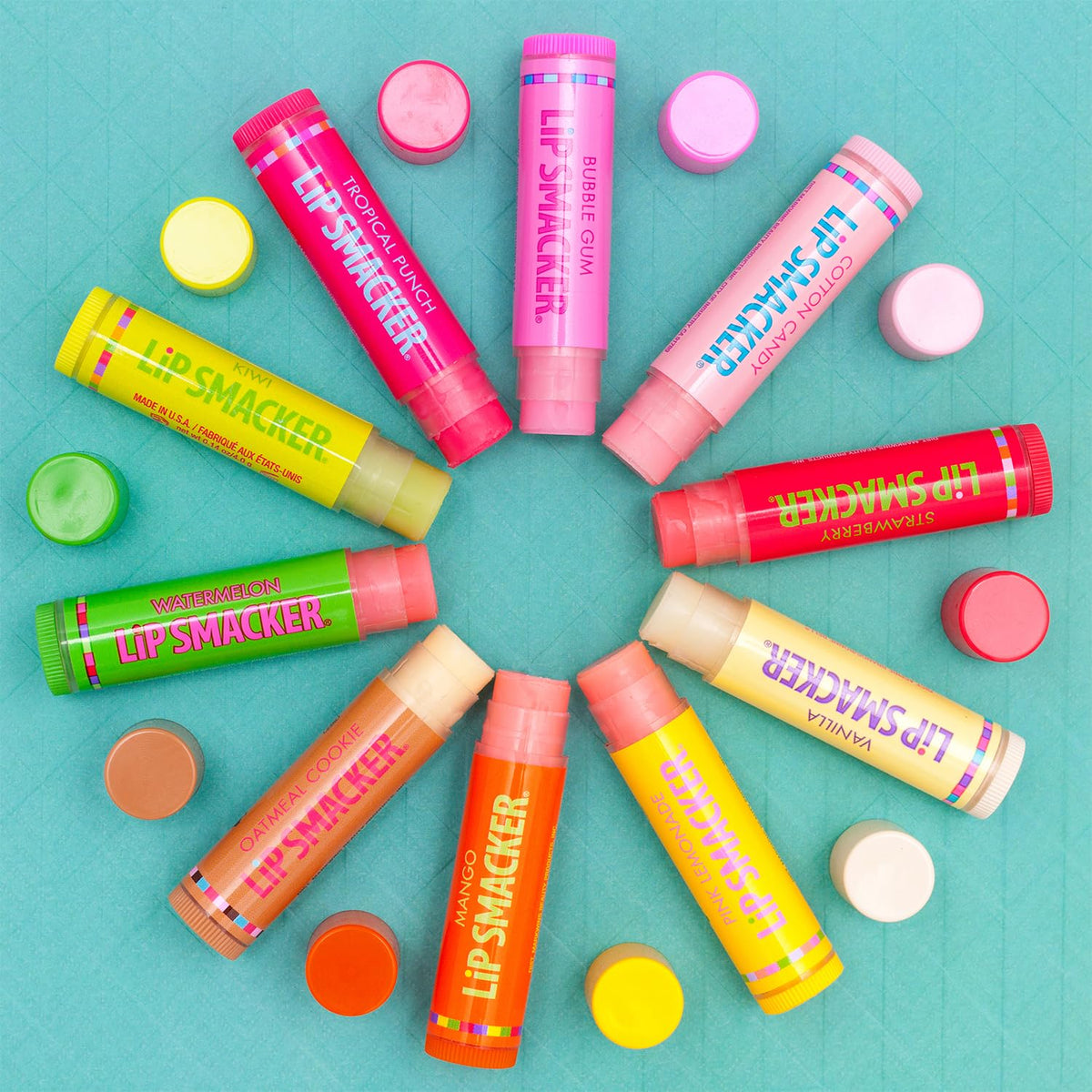 Lip Smacker Original & Best Party Pack - 10 Moisturizing Lip Balms, Classic Flavors, Hydrating & Protecting - Cruelty-Free- Oatmeal Cookie Lip Smacker