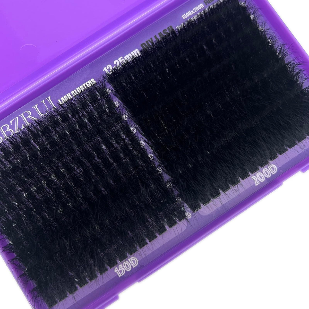 FUBBZRUI Fluffy Lash CLusters 12-25mm Long Cat Eye D Curl 280PCS Cluster Volume Eyelash Extensions 150D+200D Individual Lashes Thick DIY Lash Extesnion FUBBZRUI
