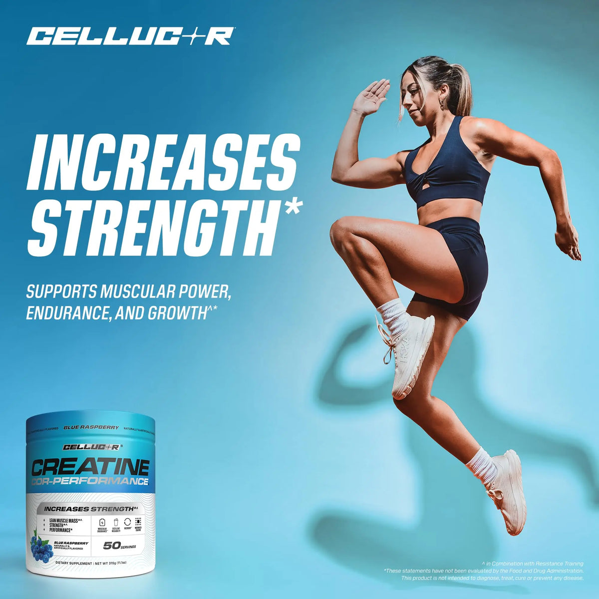 Cellucor Creatine Powder, Blue Raspberry Flavor - Increases Strength, Lean Muscle Mass & Endurance, Micronized Creatine for Fast Absorption Cellucor