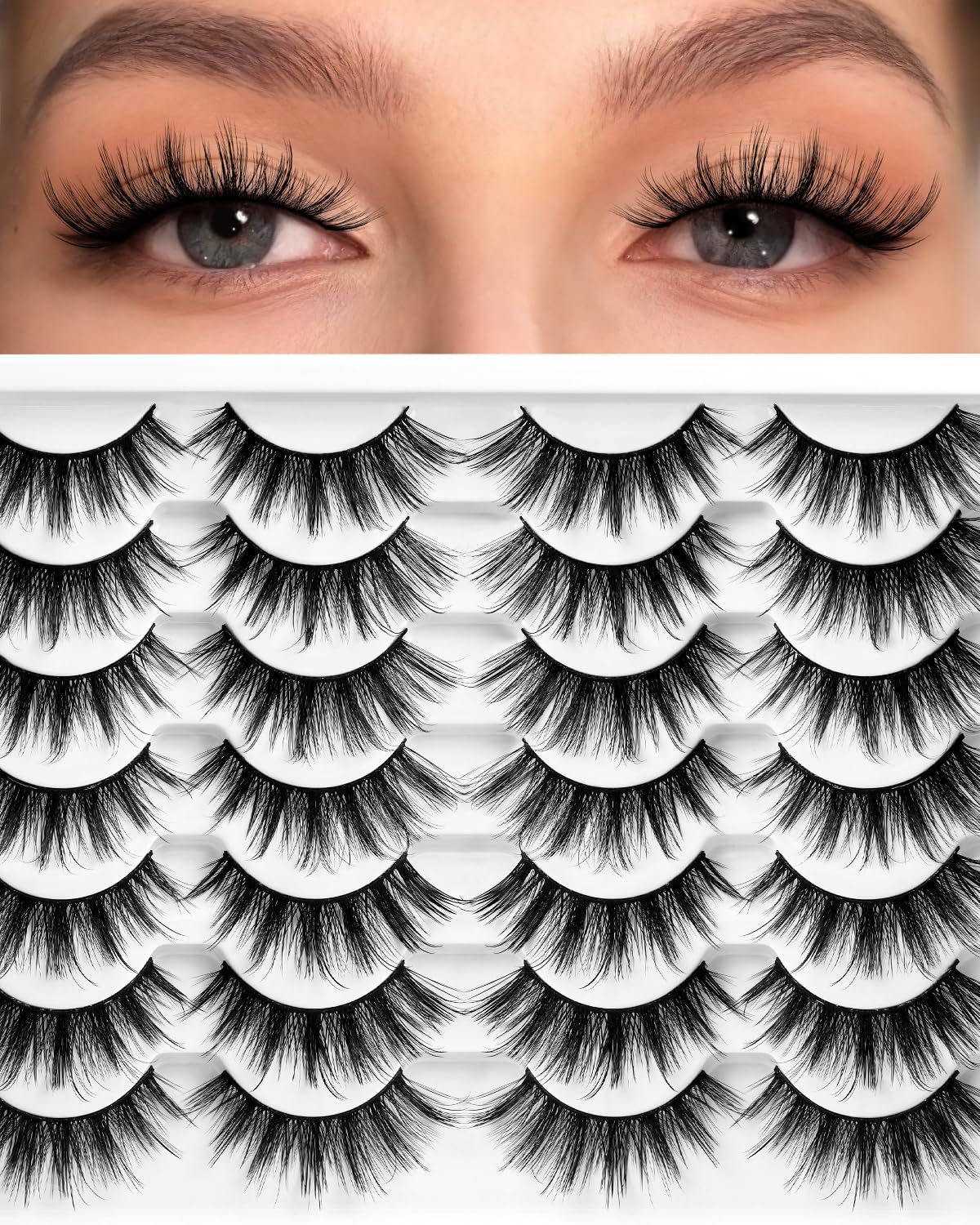 Losha Eyelashes Cat Eye Lashes Natural Look Wispy Faux Mink Lashes (54) Losha