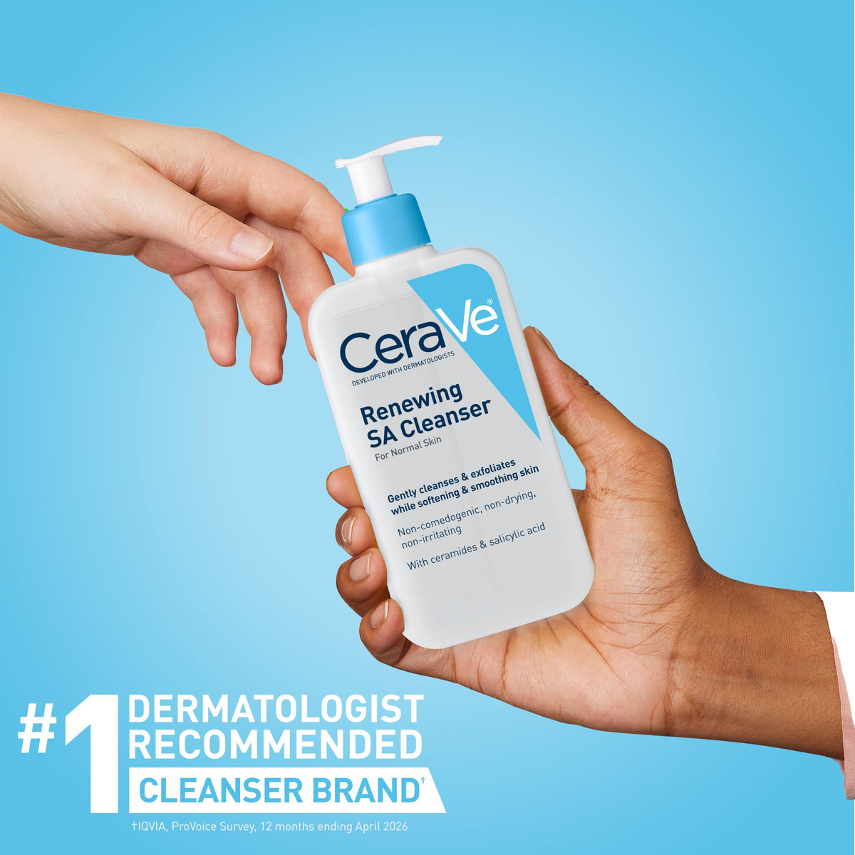 CeraVe Renewing Salicylic Acid Cleanser, BHA Exfoliating Face Wash, 16oz CeraVe