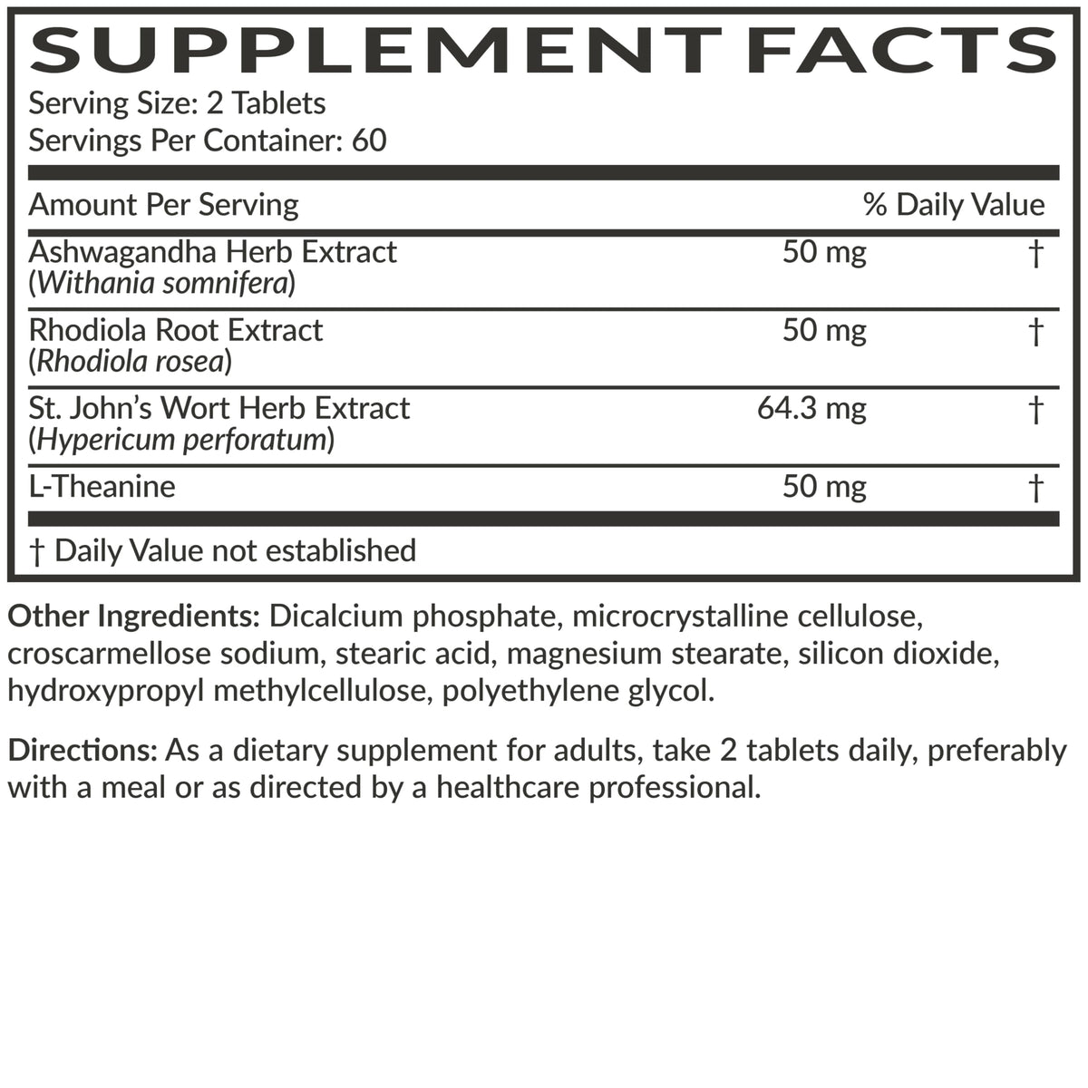 Futurebiotics Chill Pill + Ashwagandha, Rhodiola, St. John’s Wort, & L-Theanine - Non-GMO, 120 Vegetarian Tablets Futurebiotics