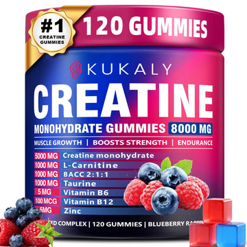 KUKALY Creatine Monohydrate Gummies for Men & Women, 8500MG Creatine Gummies Sugar Free Mixed Flavored with L-Taurine, BCAA 2:1, B12 B6 for Boost Strength ZyterX buy australia supplements