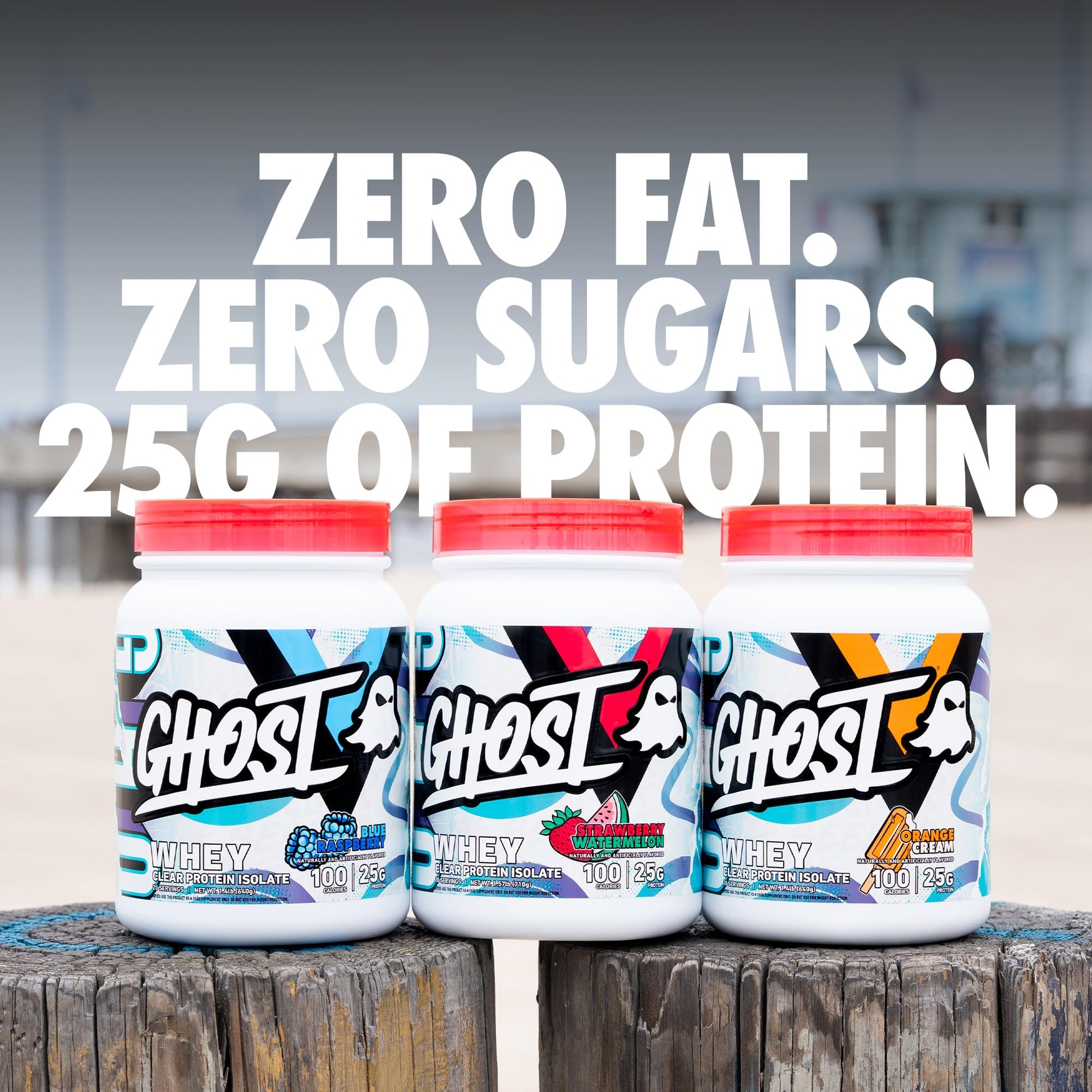 GHOST Clear Whey Isolate Protein Powder, Strawberry Watermelon - 1.57 LB Tub, 25G of Whey Protein - Post Workout Drink for Muscle Gain & Recovery – Sugar Free, Soy Free & Zero Fat, 20 Servings GHOST buy australia supplements