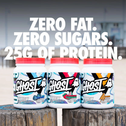 GHOST Clear Whey Isolate Protein Powder, Strawberry Watermelon - 1.57 LB Tub, 25G of Whey Protein - Post Workout Drink for Muscle Gain & Recovery – Sugar Free, Soy Free & Zero Fat, 20 Servings GHOST