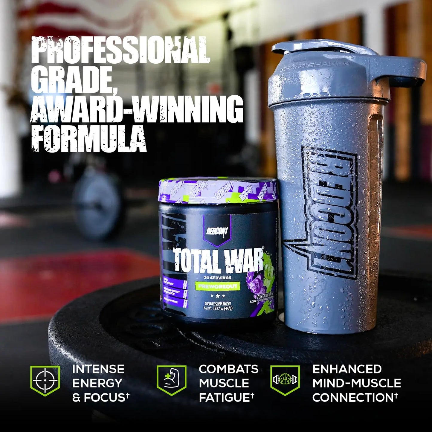 REDCON1 Total War Pre Workout, Watermelon - L Citrulline, Malic Acid, Green Tea Leaf Extract for Pump Boosting Pre Workout for Women & Men - 3.2g Beta Alanine REDCON1