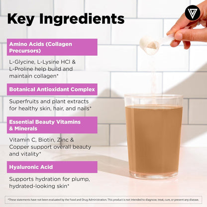 Vital Vitamins Vegan Collagen Booster Powder with Amino Acids & Vitamin C | Mango Raspberry Lemonade Flavor, Plant-Powered Collagen Support with Biotin & Hyaluronic Acid, 30 Servings Gsupps Australia