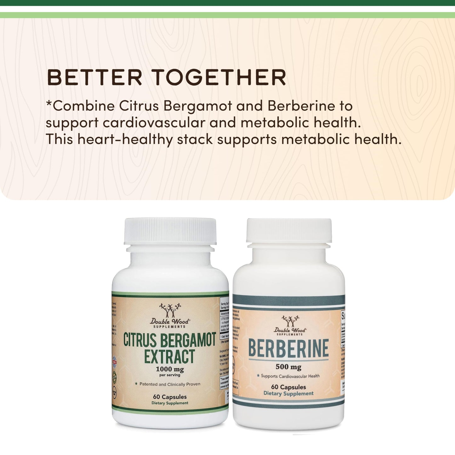 Citrus Bergamot Supplement, 1000mg, 60 Capsules - Supports Healthy Cholesterol & Triglyceride Levels - 1,000mg Servings Double Wood Supplements