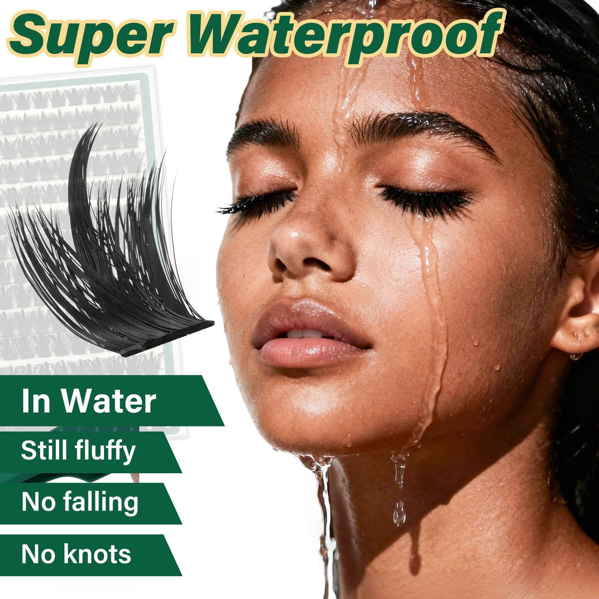 KEYYOU Lash Clusters with Spikes - 200D Volume Wispy Manga Lash Clusters KEYYOU