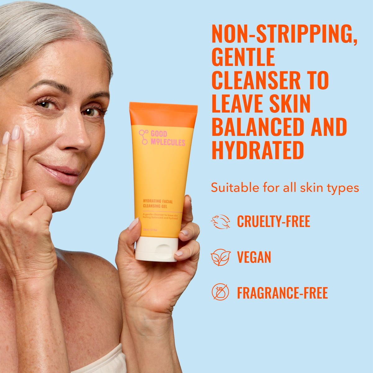 Good Molecules Hydrating Facial Cleansing Gel, Gentle Face Wash, 6.7 fl oz Good Molecules