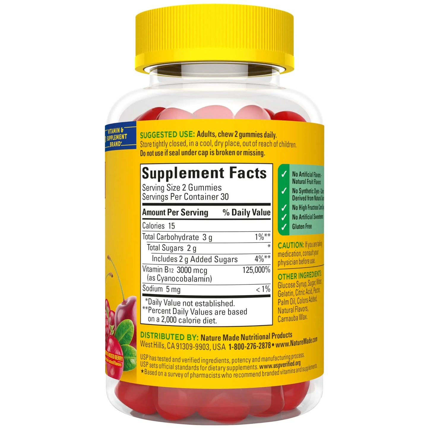 Nature Made Extra Strength Vitamin B12 Gummies 3000 mcg per serving, B12 Vitamins for Energy Metabolism Support, 60 Gummy Vitamins, 30 Day Supply Nature Made