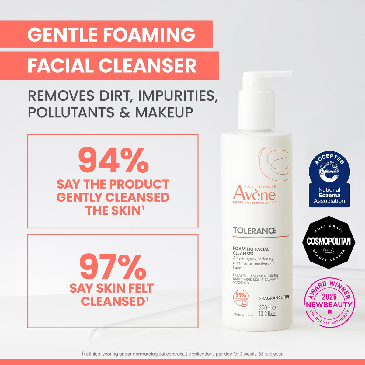 Avène Tol√©rance Gentle Foaming Facial Cleanser Sensitive Skin 5 oz Eau Thermale Avène