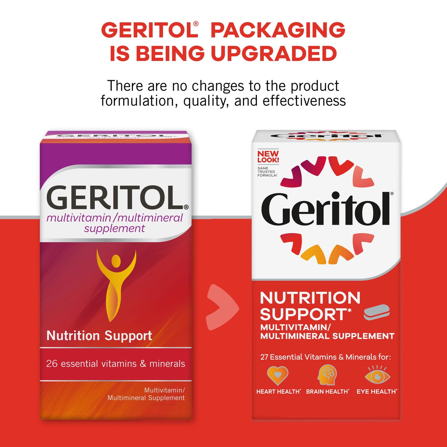 Geritol, Multivitamin Supplement, Contains B-Vitamins, Antioxidants, Vitamins C, E & D and Iron, 26 Essential Vitamins and Minerals, Gluten-Free Geritol