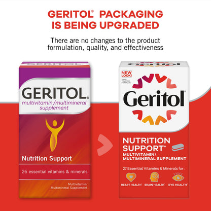 Geritol, Multivitamin Supplement, Contains B-Vitamins, Antioxidants, Vitamins C, E & D and Iron, 26 Essential Vitamins and Minerals, Gluten-Free Geritol