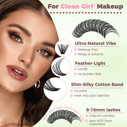 Lash Clusters Kit for Beginners Eyelash Clusters Kit Lashes Clusters Kit Cluster Lashes Pestañas Postizas Naturales with Lash Bond&Seal,Lash Tweezers,Brush RITALASH(640pcs 20D+40D+60D+80D Kit,9-16mm) RITALASH