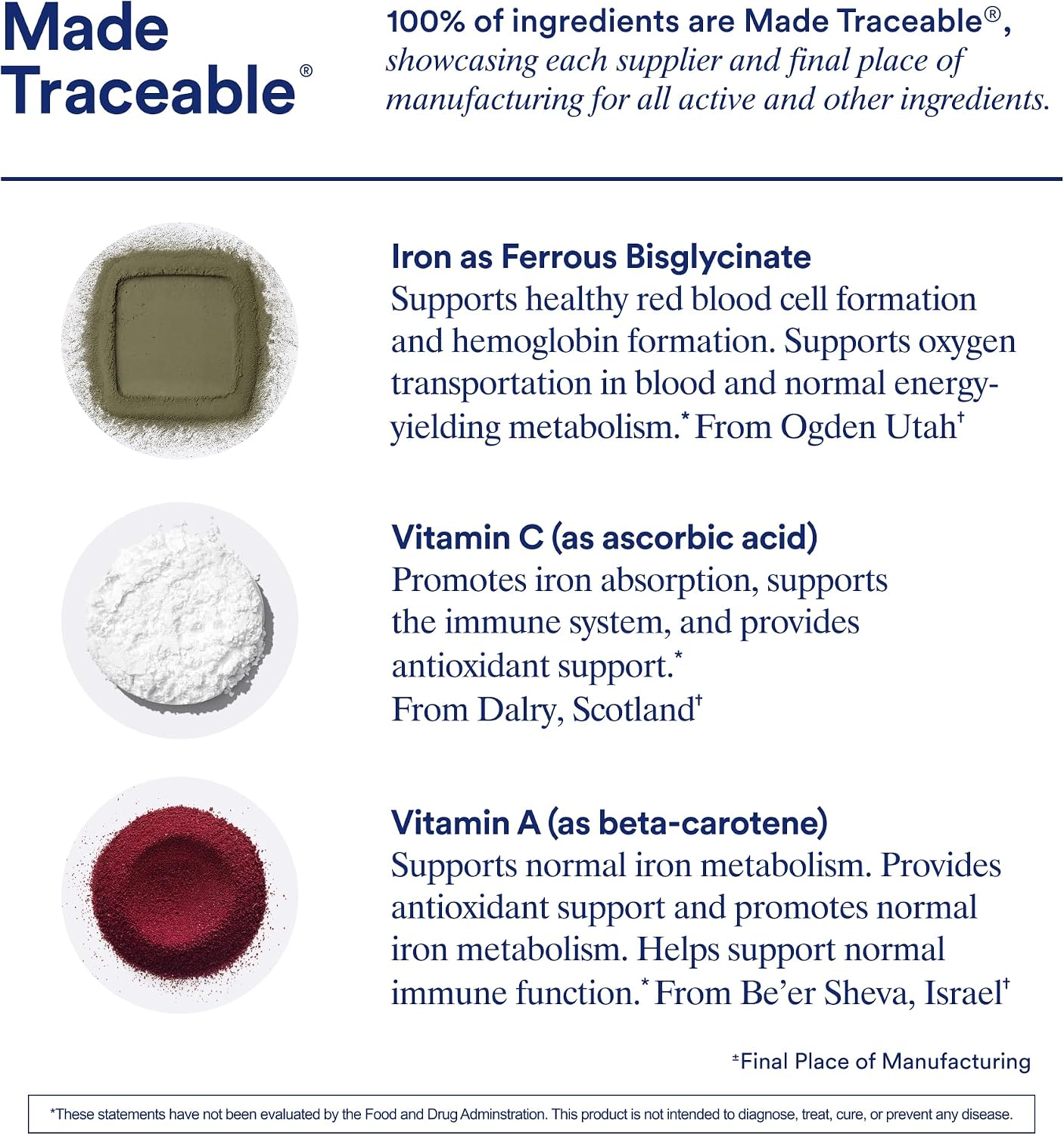Ritual Iron Bisglycinate Supplement - 60mg - Gentle Support for Women with Low Iron Levels & Blood Boosting** - 48-Hour Dosing Routine - Plus Vitamin A, C - Vegan - Citrus - 15 Capsules - 15 Servings