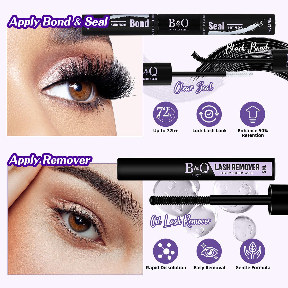 B&Q Fluffy Lash Clusters Kit 100D+200D 0.05MM Dramatic Eyelash Clusters Kit B&Qaugen