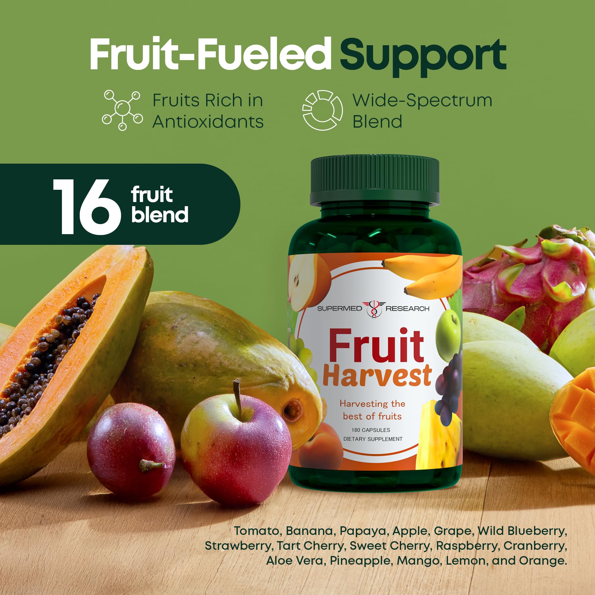 Supermed Research Fruits and Vegetables Supplements – 2 Pack Combination Fruit & Veggies Supplement – Whole Food Vitamins & Minerals for Adults – Superfood Veggie Vitamins for Adults (180 x 2, 360 Ct) Supermed Research buy australia supplements