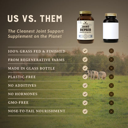 Heart & Soil – 100% Grass Fed & Finished Hair Skin and Nails Supplement from Regenerative Cattle with Cartilage, Liver, & Bone Marrow – 3000mg Beef Organs for Women & Men – Glass Bottle – 180 Capsules