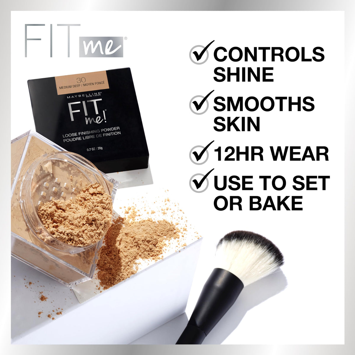 Maybelline Fit Me Loose Setting Powder, Face Powder and Finishing Makeup, Fair Light, 1 Count MAYBELLINE