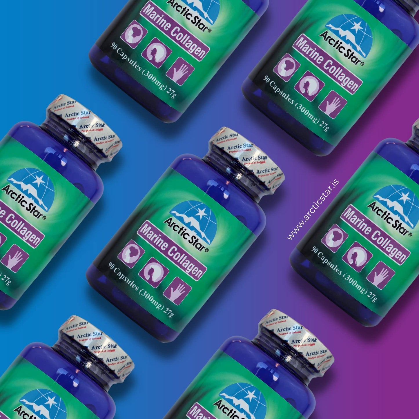 Arctic Star Marine Collagen-Vital Proteins Marine Collagen Peptides Supplement Pills for Healthy Skin Hair Nail - Hydrolyzed Collagen from Iceland - Joint Pain & Immune System Booster 90 Capsules Arctic Star