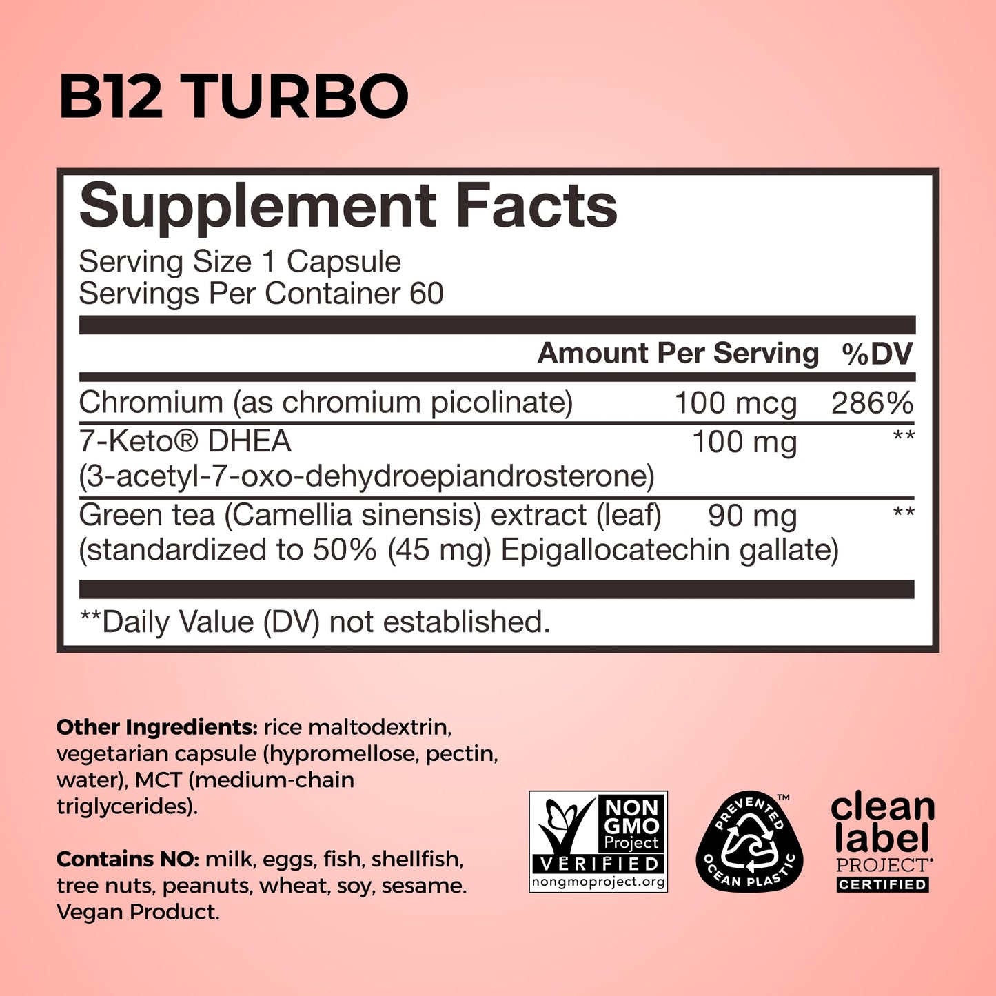 HUM B12 Turbo, Vitamin B12 Supplement, Daily Energy Support, Calcium for Bone Health, B-12 Vitamin Energy Supplements, Gluten Free, Vegan, Non GMO, 30 Vegan High Potency Tablets