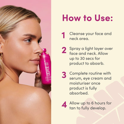 Coco & Eve Face Tanning Micromist – Sunless Facial Self Tanner Ultra Fine Mist for Face, Coco & Eve