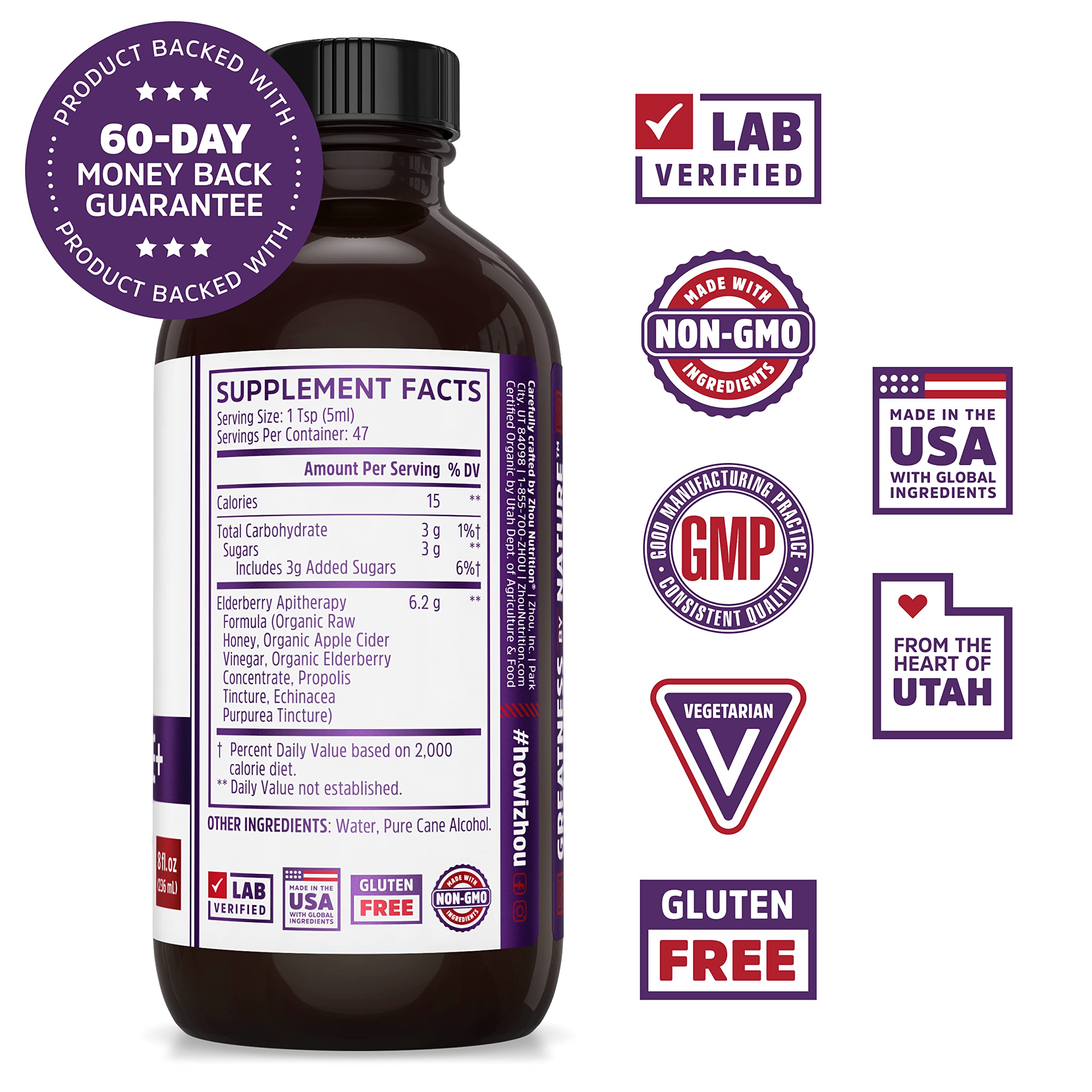 Zhou Nutrition Elderberry Syrup, Immune System Booster with Organic Elderberry Syrup Zhou Nutrition buy australia supplements