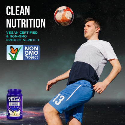 Vega Essential Protein – 25g Plant Based Protein Powder, Creamy Vanilla, Vegan for a Dairy-Free Vanilla Shake – Large Tub, 32.5oz (20 Servings) Vega
