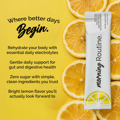 ROUTINE Morning Daily Hydration | Electrolyte Powder Packets | Lemon, Apple Cider Vinegar & Sea Salt Drink Mix | Sugar-Free, Keto & Paleo-Friendly | 3rd-Party ROUTINE